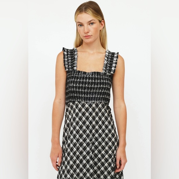 Ganni Seersucker Gingham Maxi Dress - Picture 2 of 8